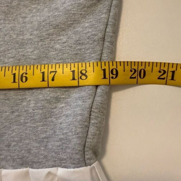 Robertson Rodeo Gray Hooded Sweatshirt with White Pleated Peplum Sz S Lagenlook - Picture 5 of 12